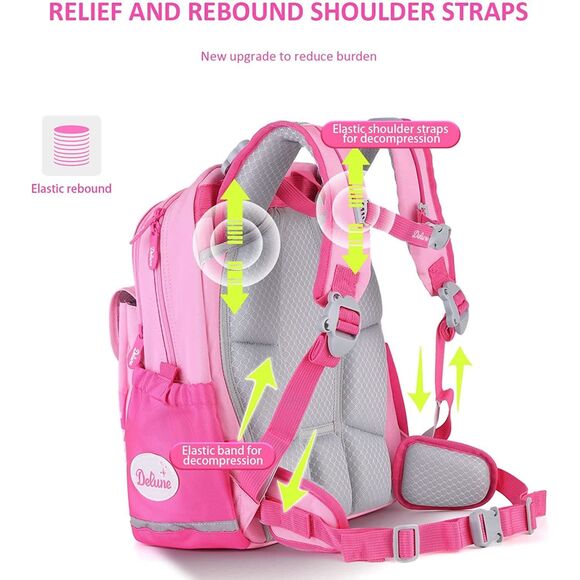 SALE!!! NIB -Kids BACPACK orthopedic European Delune Pink Swan - Picture 8 of 10